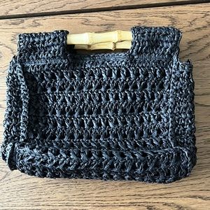 NWOT Woven bamboo handles bag